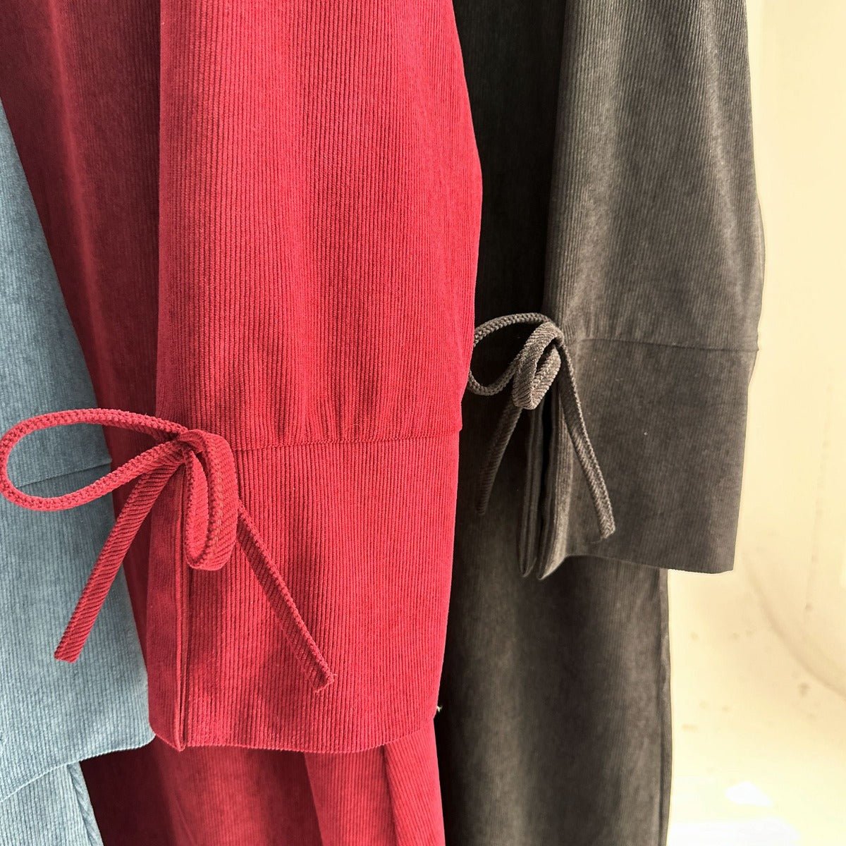 Autumn Bow-Sleeve Corduroy Abaya | Modest Muslim Women's Luxury Wear(MA248)