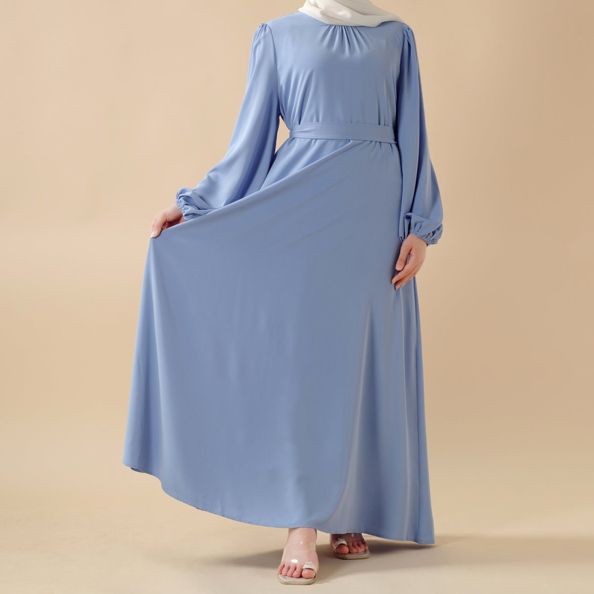 Candy Color Pleated Abaya | Must-have Essential Basic Dress (MA142)