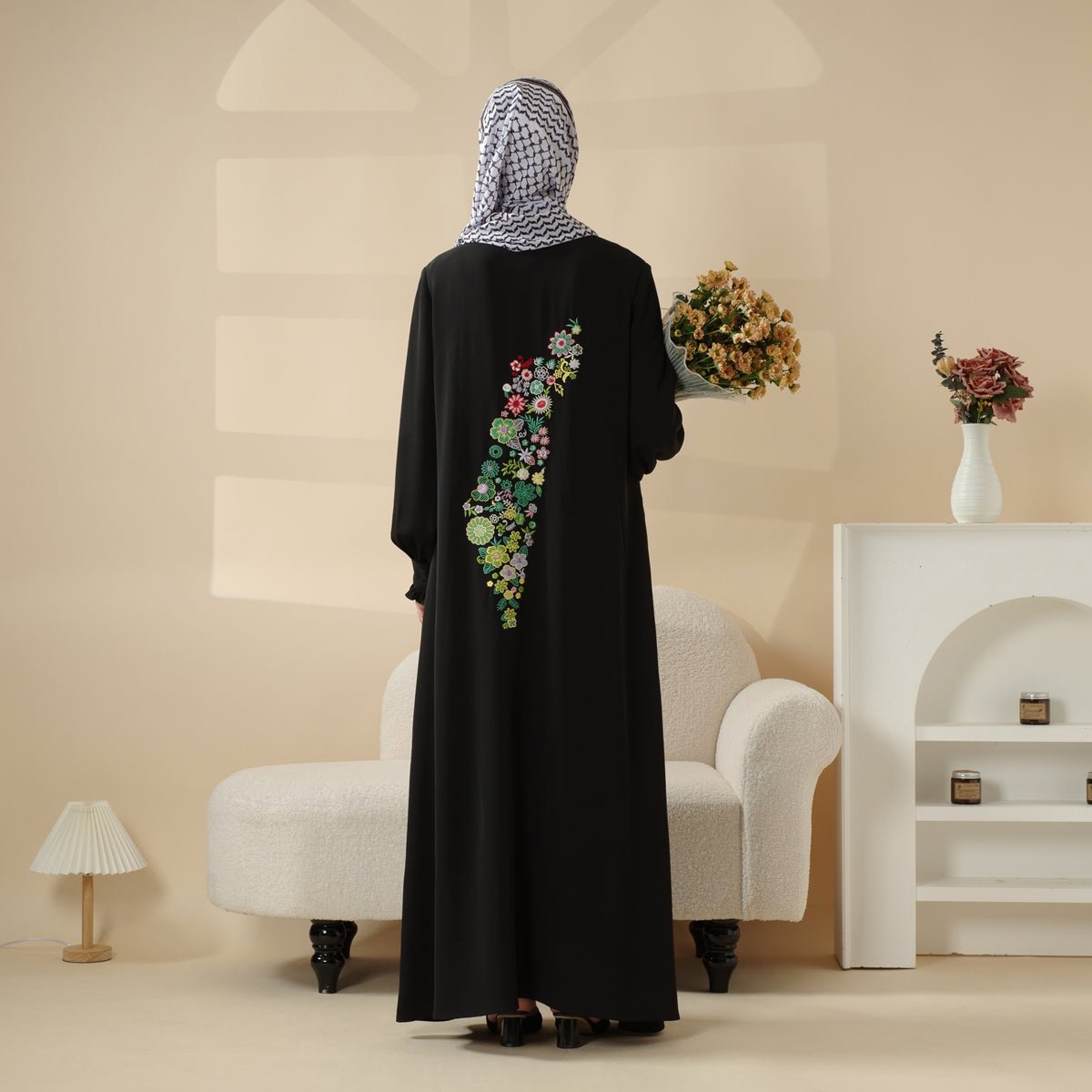Modest Pullover Abaya with Palestinian Embroidery NisaModest Modest Pullover Abaya with Palestinian Embroidery NisaModest