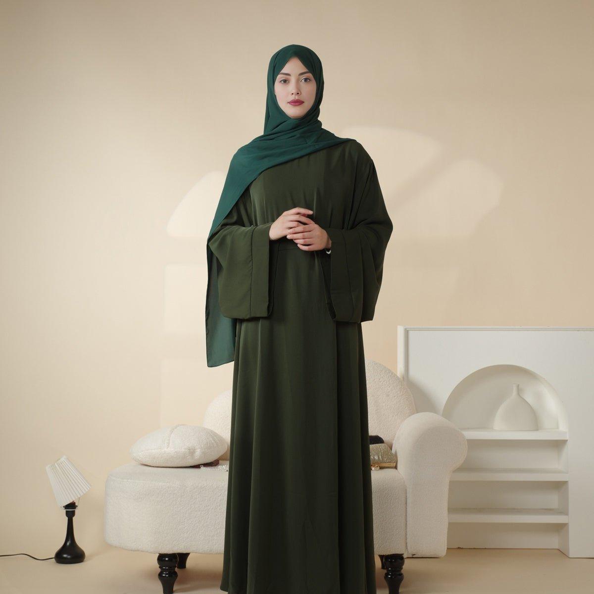 2-Piece Essential Soft Nida Plain Abaya (MA005)