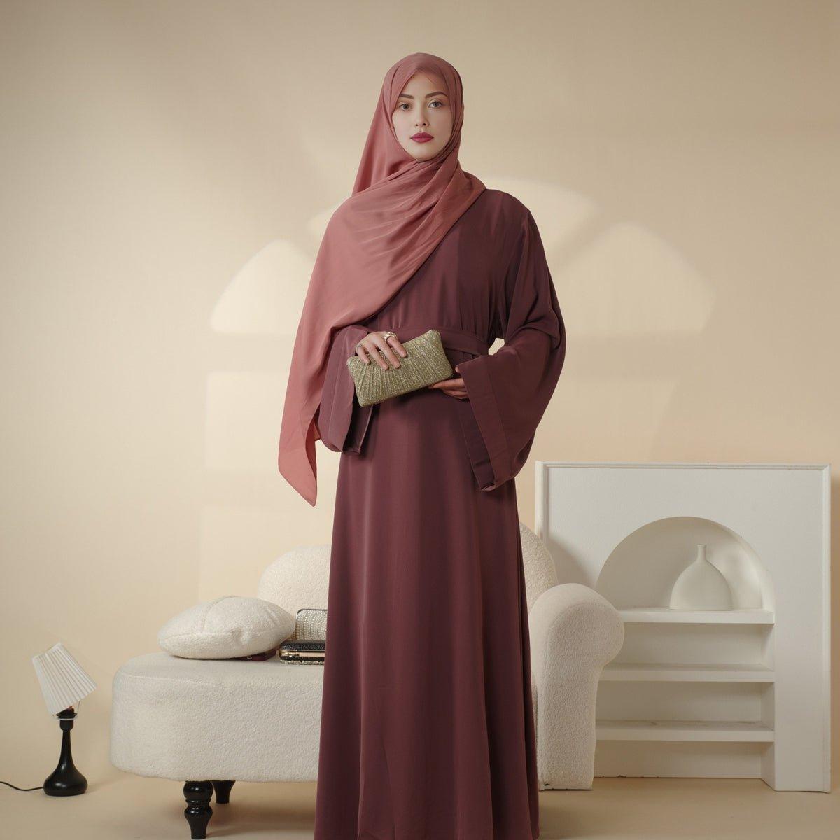 2-Piece Essential Soft Nida Plain Abaya (MA005)