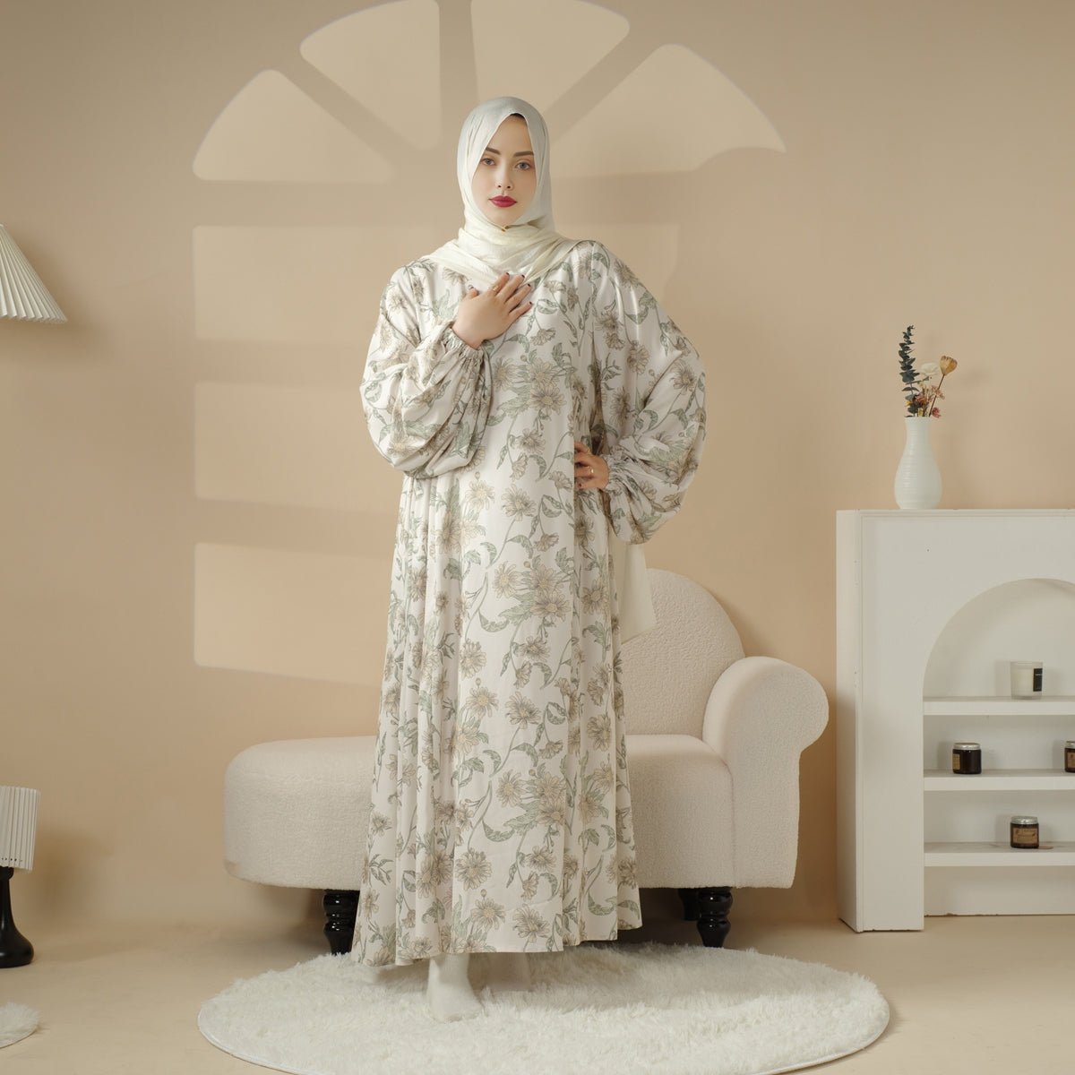 Printed Reversible Abaya (MA082)