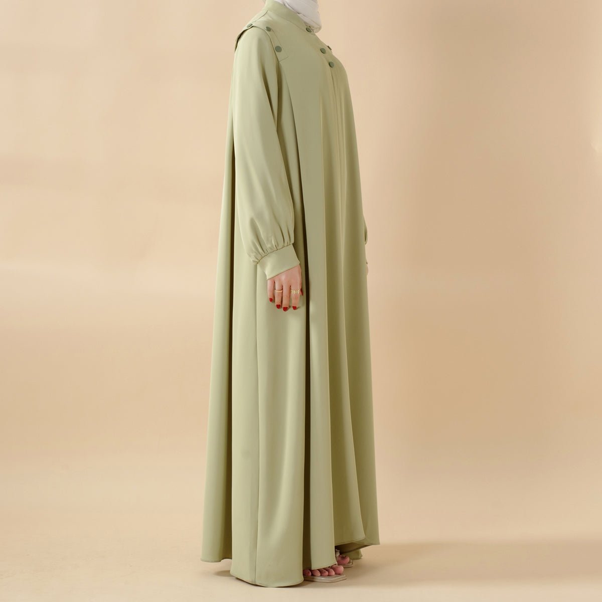 Macaron Color Shoulder Button Pullover Abaya (MA083)