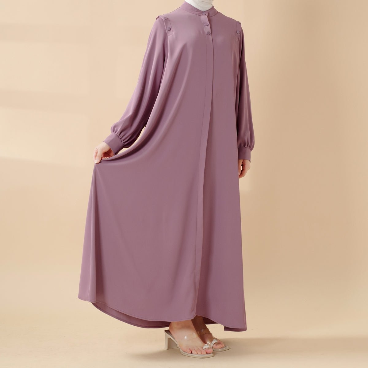 Macaron Color Shoulder Button Pullover Abaya (MA083)