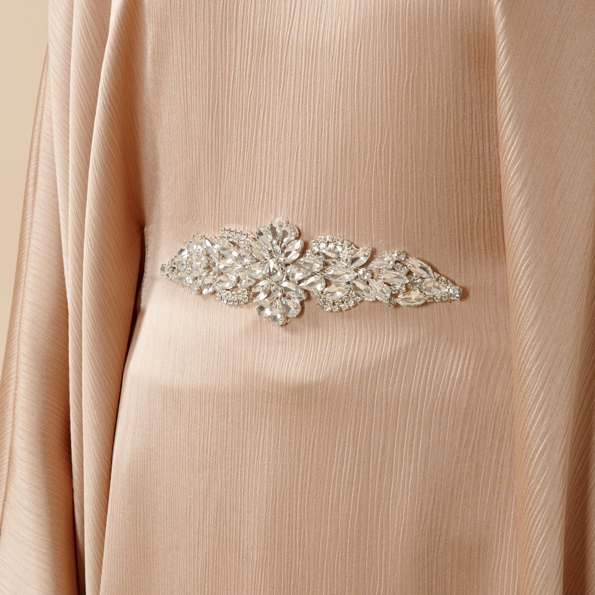 Modest Kaftan for Special Occasions: Batwing Abaya With Rhinestone Waist (MA135)